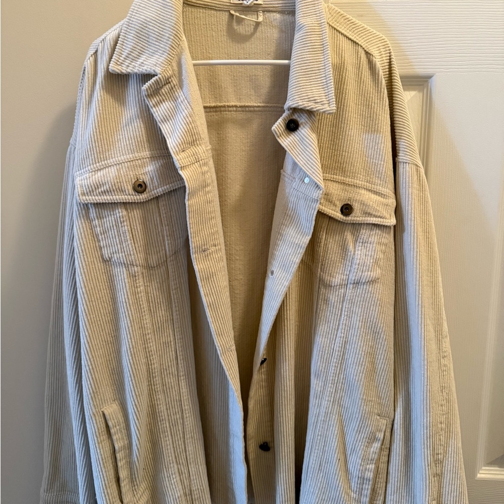 Womens Beige Corduroy Jacket
